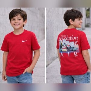 Nike Kids Swoosh Tee Red Loose Fit Youth S NWT